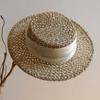 Adjustable Paper Straw Sun Hat For Women Ribbon Accents Breathable Lightweight Design Summer Travel Gardening