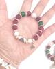 Hand-Painted Christmas Tree Beaded Bracelet - Women's Elastic Holiday Gift
