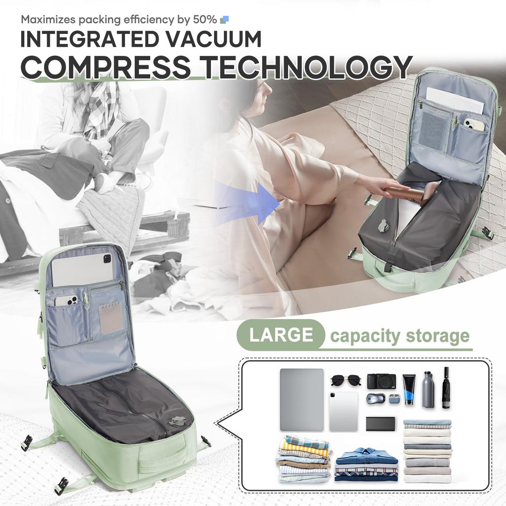 Large Capacity Vacuum Travel Backpack Men Women Flight  Travel Bag, Luggage Bag, Foldable Hiking Daily Backpack, Laptop Backpack