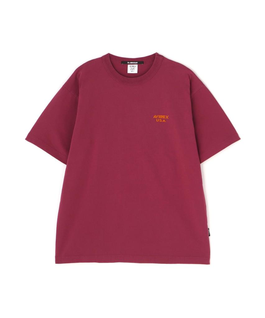 AVIREX MIL. ACADEMY T-SHIRT "US.AFA" Men's M 415 Burgundy 783-5134028