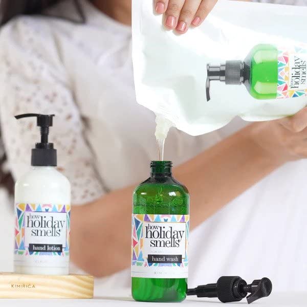 Kimirica How Holiday Smells Handwaschmittel-Nachfüllpackung mit Mandelöl und Sheabutter, 100 % vegan und frei von Parabenen, 1000 ml