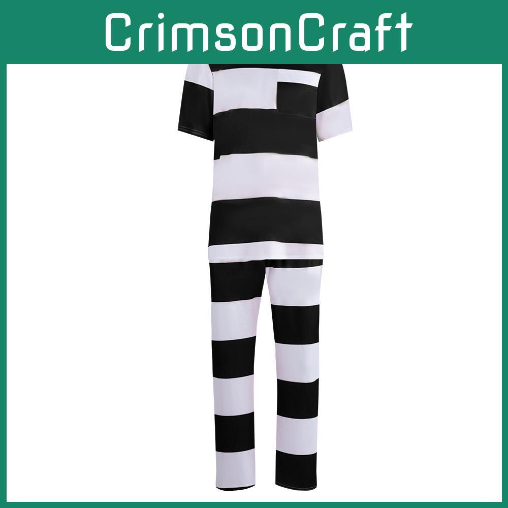 Cosplay Costume Prisoner With Stripe Design For Halloween And Themed Events