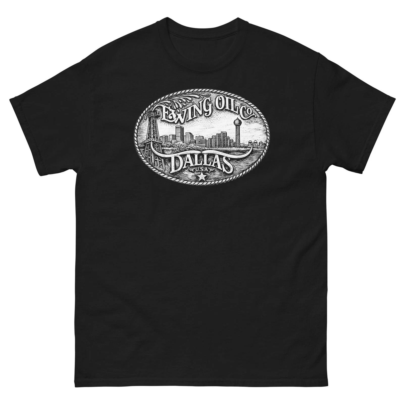 Ewing Oil Dallas Texas TV Graphic 100% Cotton T-shirt Mens Tees Top Unisex classic tee 4XL