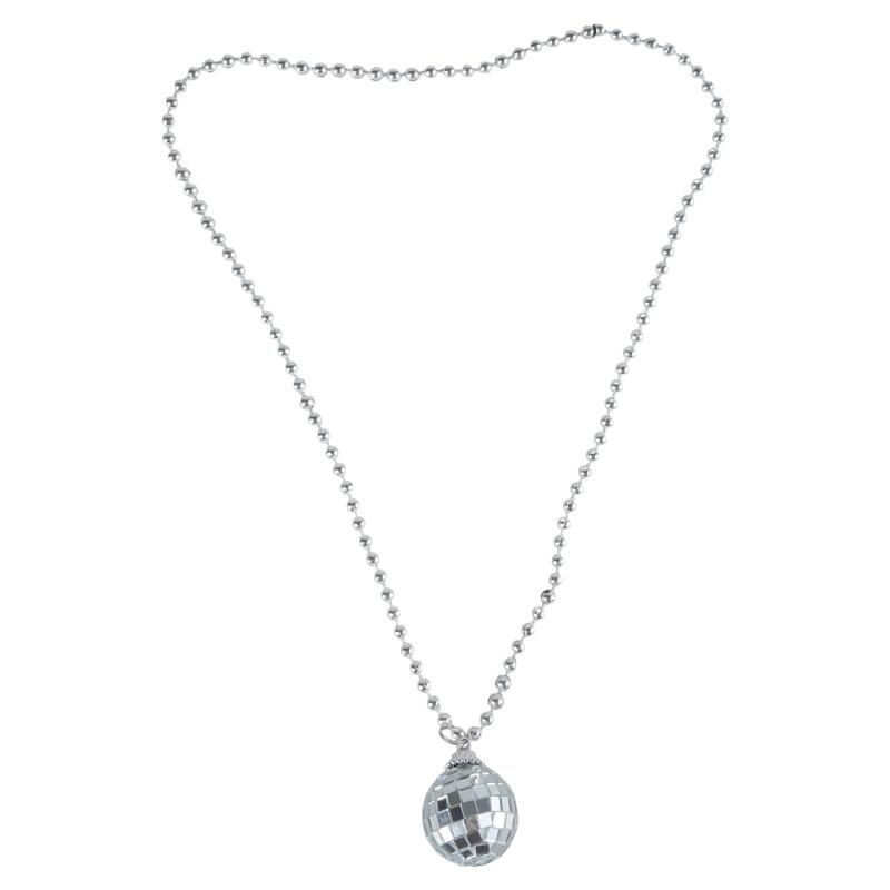 

Long Chain Mirror Disco Ball Chain Necklace Gold/Silver Ball Pendant Neckchain Makeup Prom Dress Up Collar Chain Jewelry