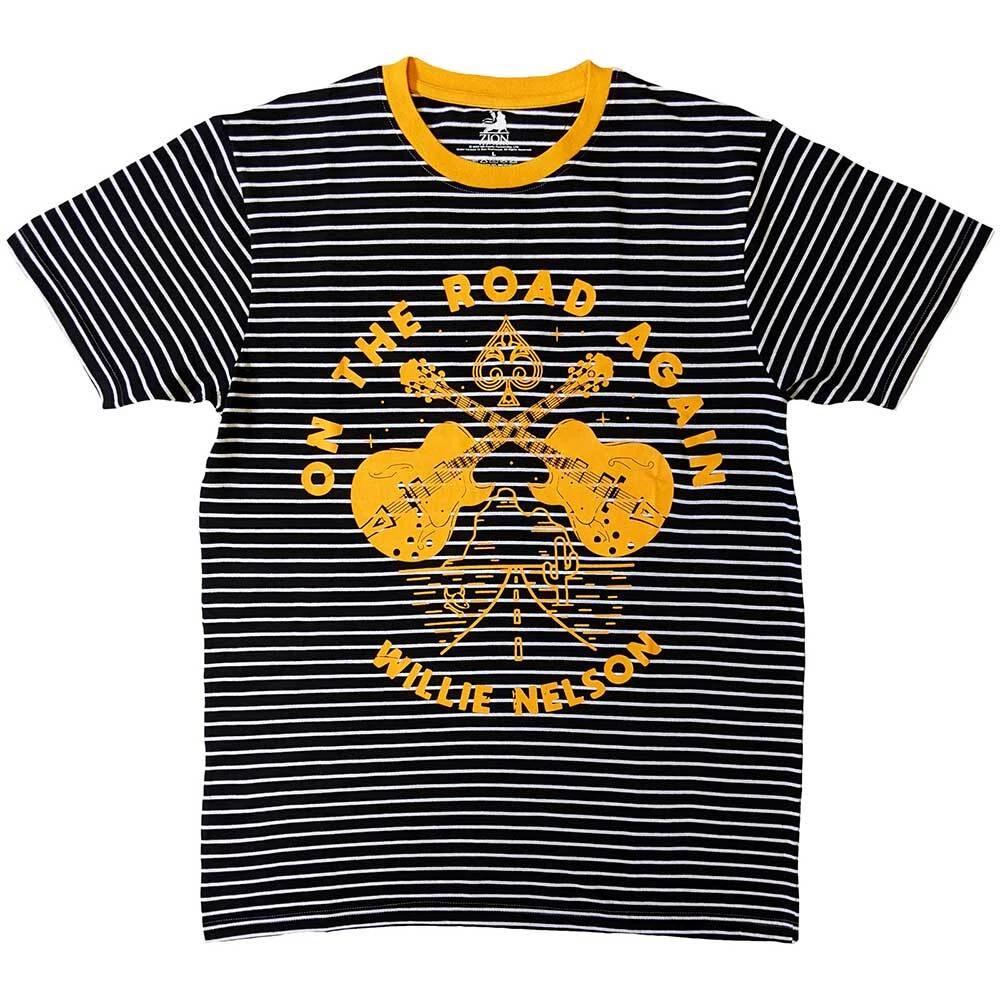 Willie Nelson Unisex Ringer T-Shirt: On The Road Again Ringer (Small) 4XL