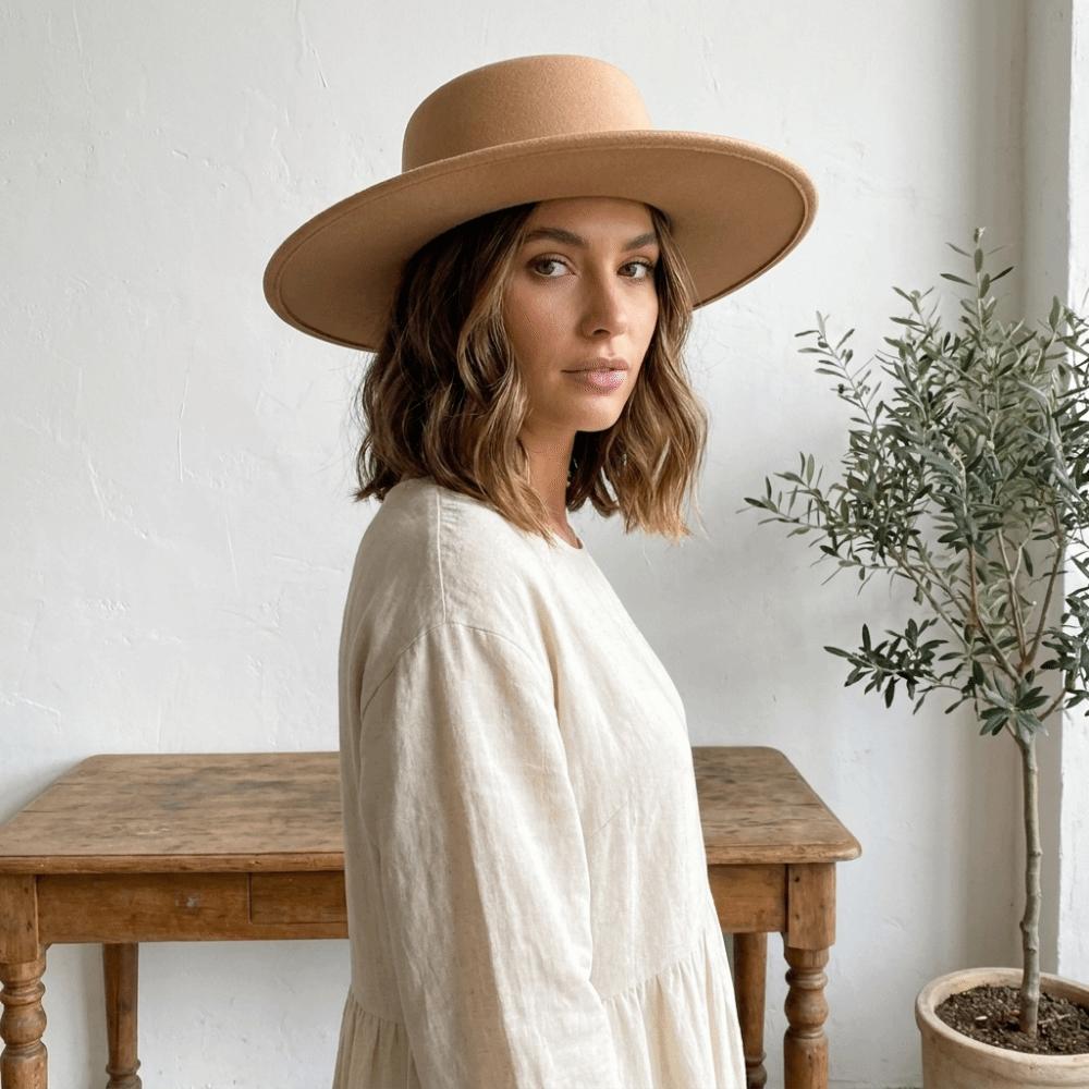 Solid Color Hepburn Style Bucket Hat British Style Women Jazz Hat Wide Brim Felt Hat  Ladies