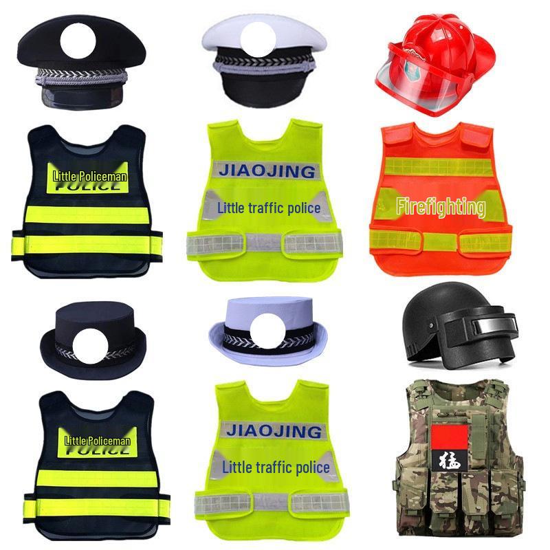 Children's Traffic Police Reflective Vest - Role Play Costume for Boys and Girls