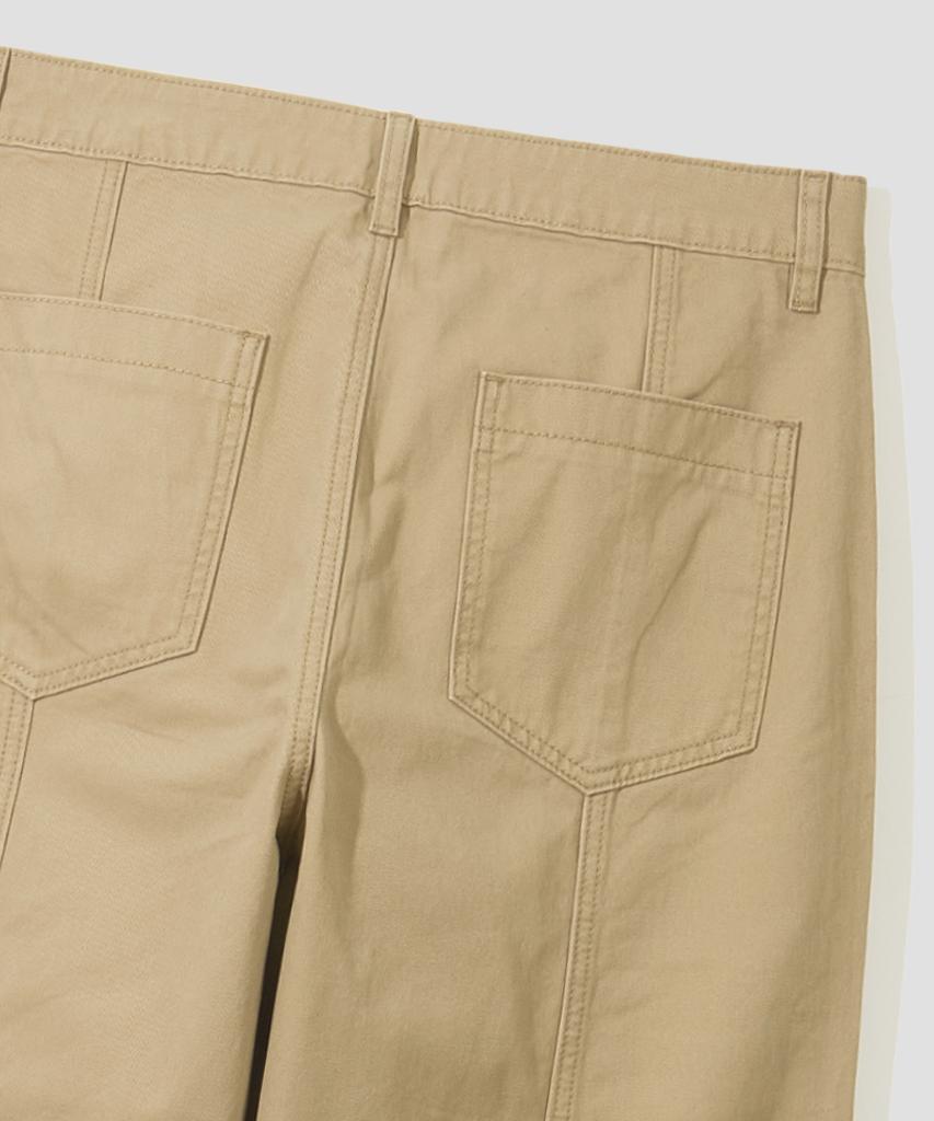 AGOD Side Cut Pocket Peachskin Cotton Pants [Beige]