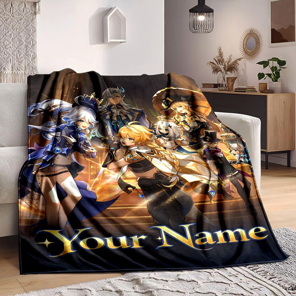 Custom 1Pc Grand Fantasy Stage Name Fleece Flannel Blanket Soft Warm Cozy Office Throw For Bedroom Couch Travel Birthday Xmas Gift