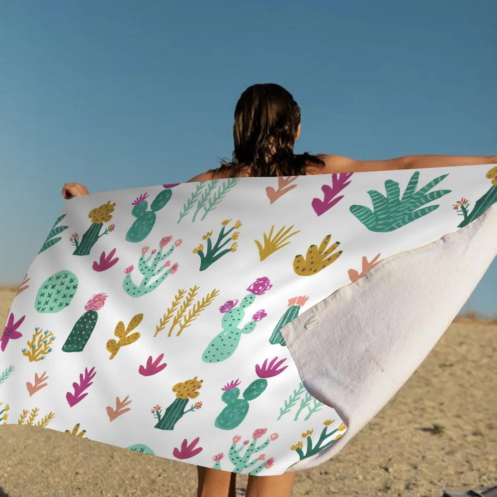 Cartoon Cute Cactus Plant Towel Microfiber Beach Towel Absorbent Quick dry Soft Yoga Swimming Resort Mountain Climbing Towel