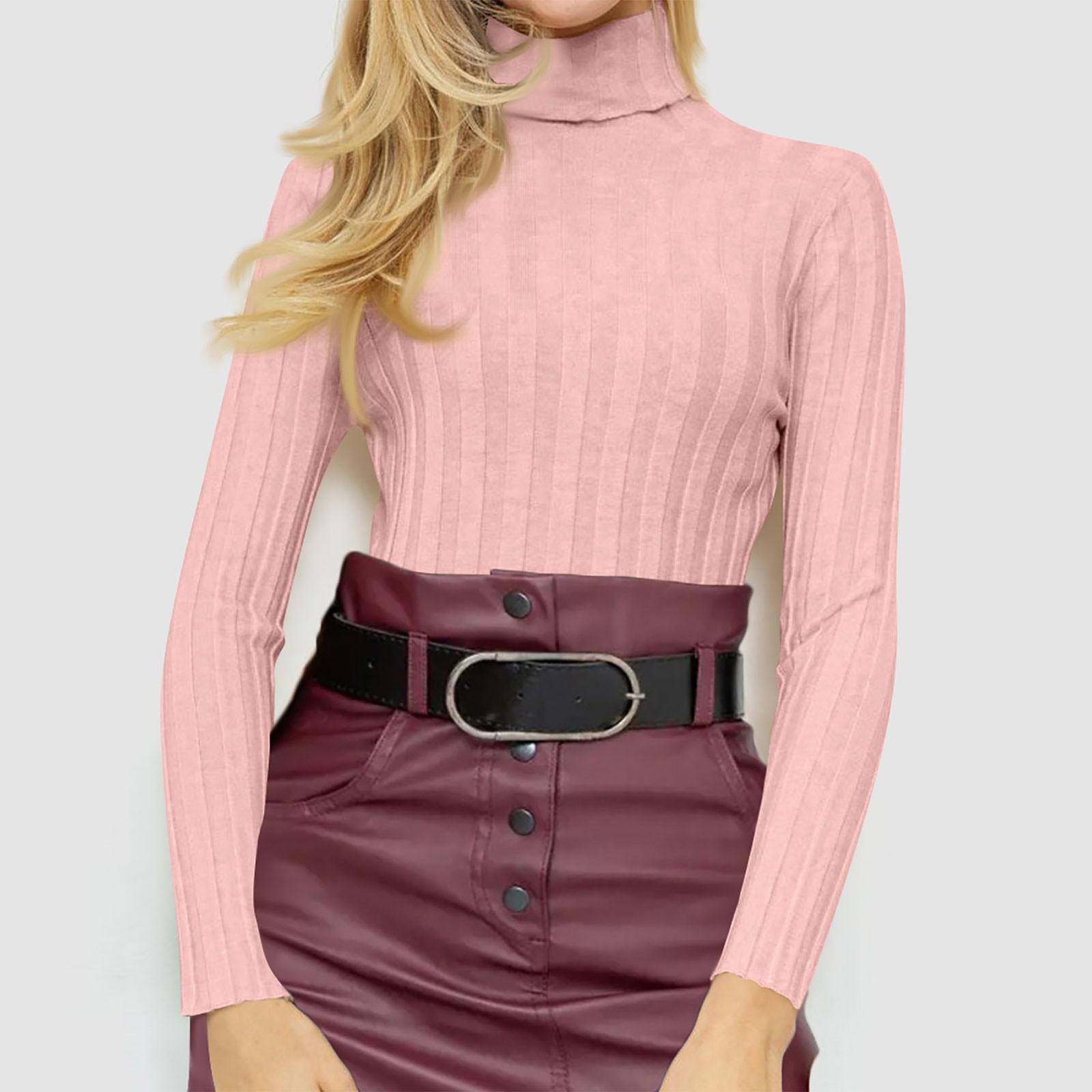 

Женский модный повседневный однотонный свитер с длинным рукавом, тонкий свитер, пуловер, топ XL розовый