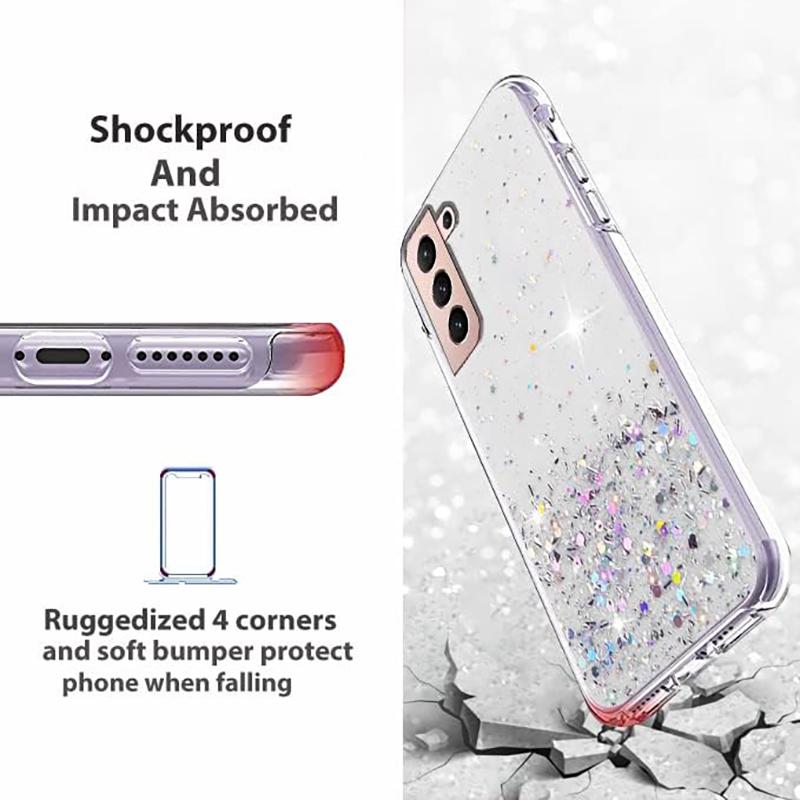 Original Glitter Silikon Transparent Fall für Samsung Galaxy S24 S23 S22 S21 S20 Hinweis 20 10 Ultra Plus FE S10 Lite s10 E Fundas