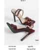 2025 Large Size Women's Pointed Toe Strap Sandals with Thin Heels - European & American Style, Size 43