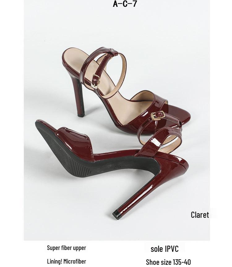 2025 Large Size Women's Pointed Toe Strap Sandals with Thin Heels - European & American Style, Size 43