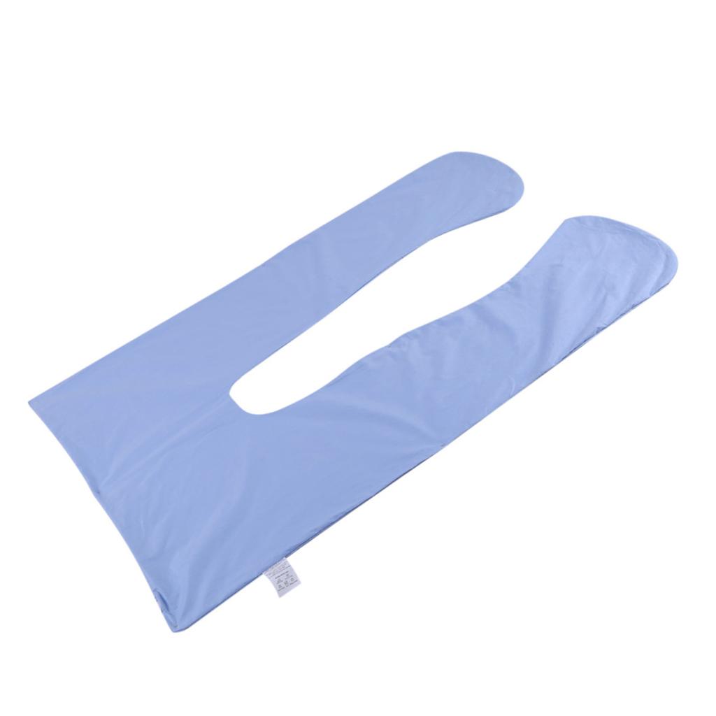 1Pc Women Pregnant Arm Body Supporter Sleeping Pillow Cover U Shape Cushion Cover (Blue)