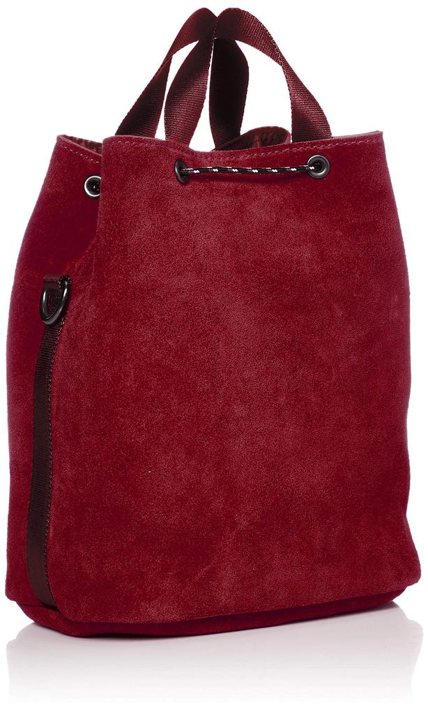 Suede Drawstring Bag Shoulder Bag WATER PROOF SUEDE DRAW STRING BAG WINE [Assobu]