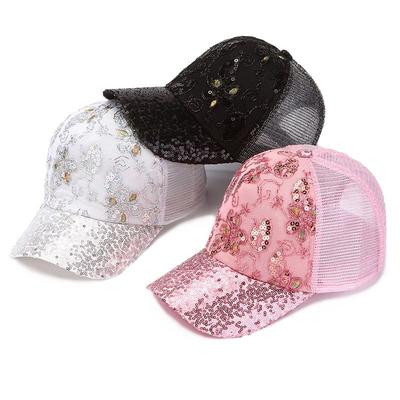 Hut Damen Sommer Atmungsaktiver Mesh-Hut Glänzende Baseballkappe Mode Entenschnabelhut Sonnenschutz Sonnenkappe Kuppel