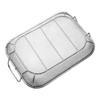Basket For BBQ, Fruits Veggies With Handle Stainless Steel Square Multifunctional Basket 42.5*28*10.5cm For Kitchen And Barbecue