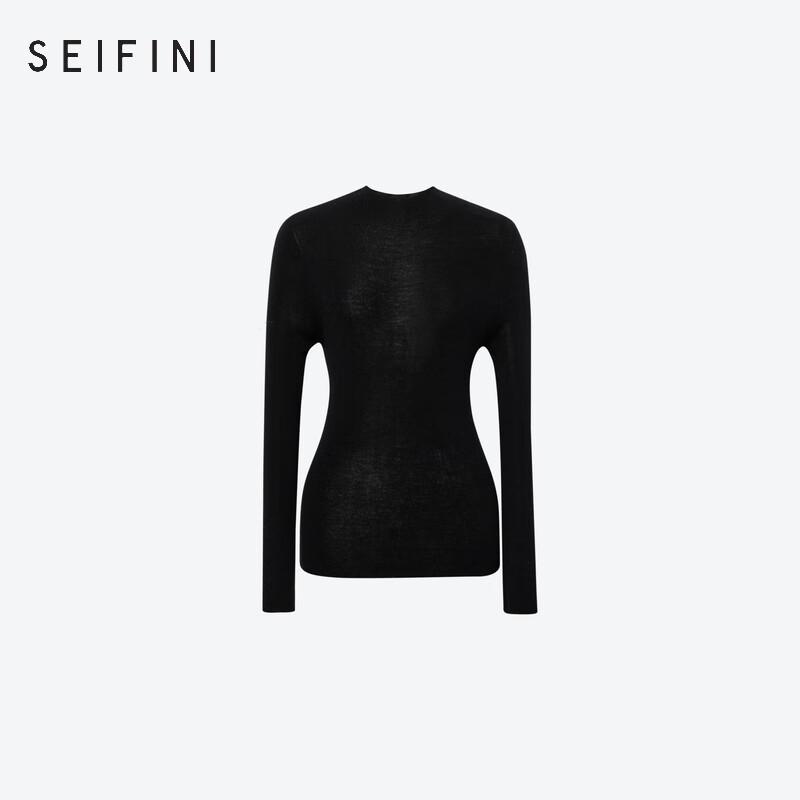 

SEIFINI Women s Semi-High Neck Knit Base Layer Top S