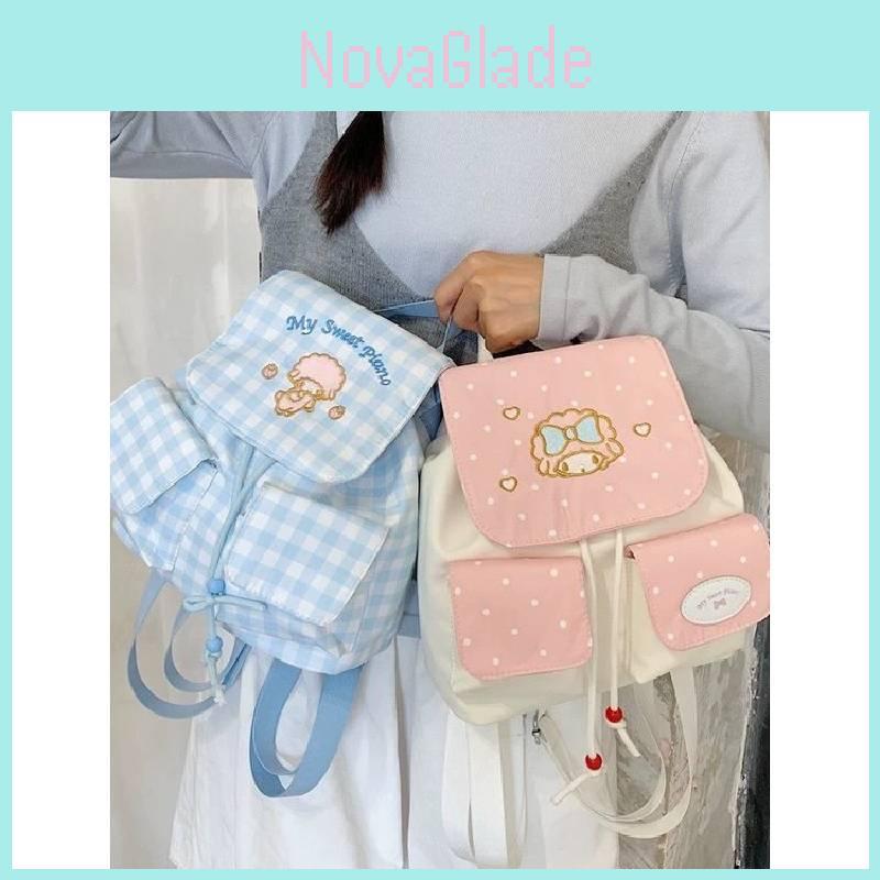 College Style Cartoon Backpack For Women Men Oxford Cloth Versatile Daily Use School Bag
