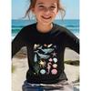 European sizes Girls  Long Sleeve T-Shirt Soft And Comfortable Everyday Top, Suitable for Home, Outdoor, And Sports Activities
