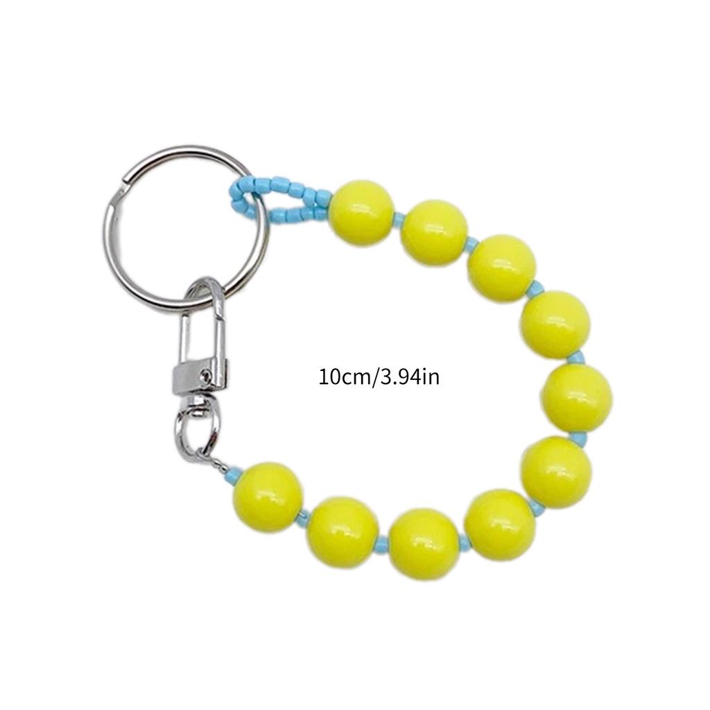 Colorful Beaded Keychain Unique Phone Charm Chain Eye Catching Keyring Decoration Bag Pendant for Various Occasion