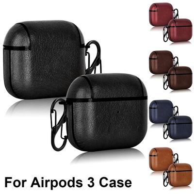 Staubdichte kabellose Kopfhörerhülle PU-Leder Ohrhörer-Schutzhülle für AirPods 3