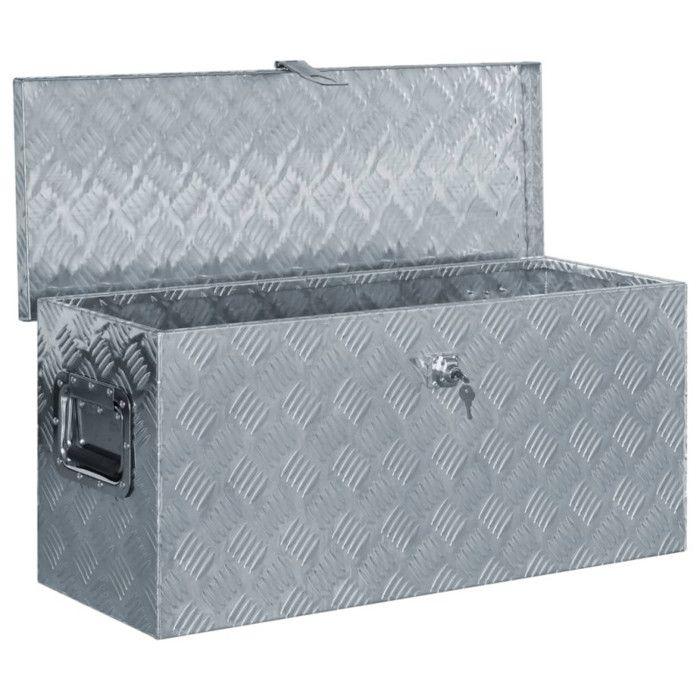Aluminium Box - vidaXL - 80 X 30 X 35 Cm - Silver - Rust-resistant - Locking System
