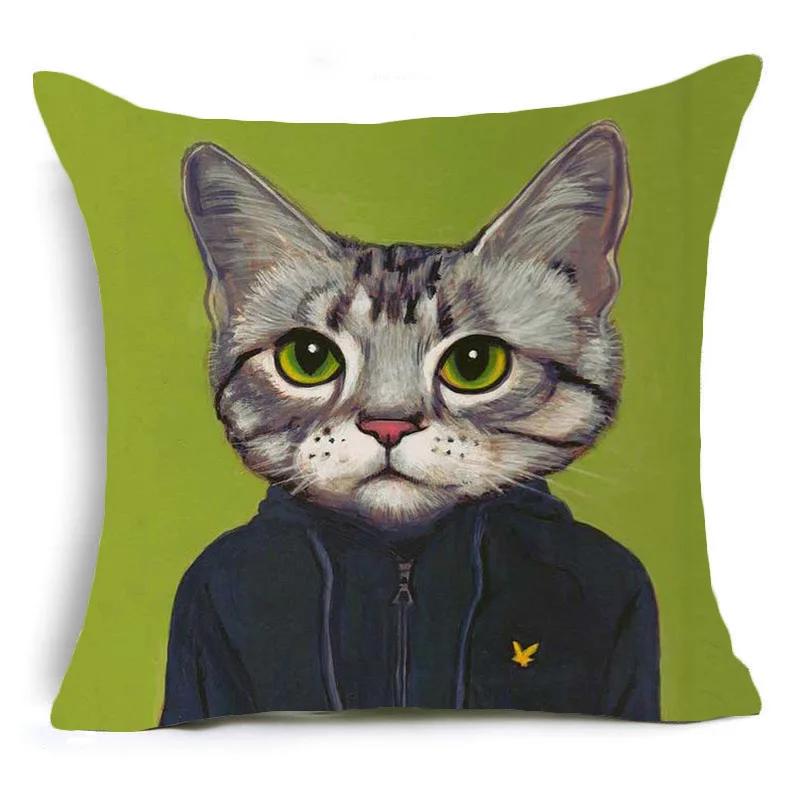 Cute Cartoon Animal Pet Cat Decorative Pillowcase Gift Sofa Car Office Seat Cushion Cover Bedroom Room Home Decor