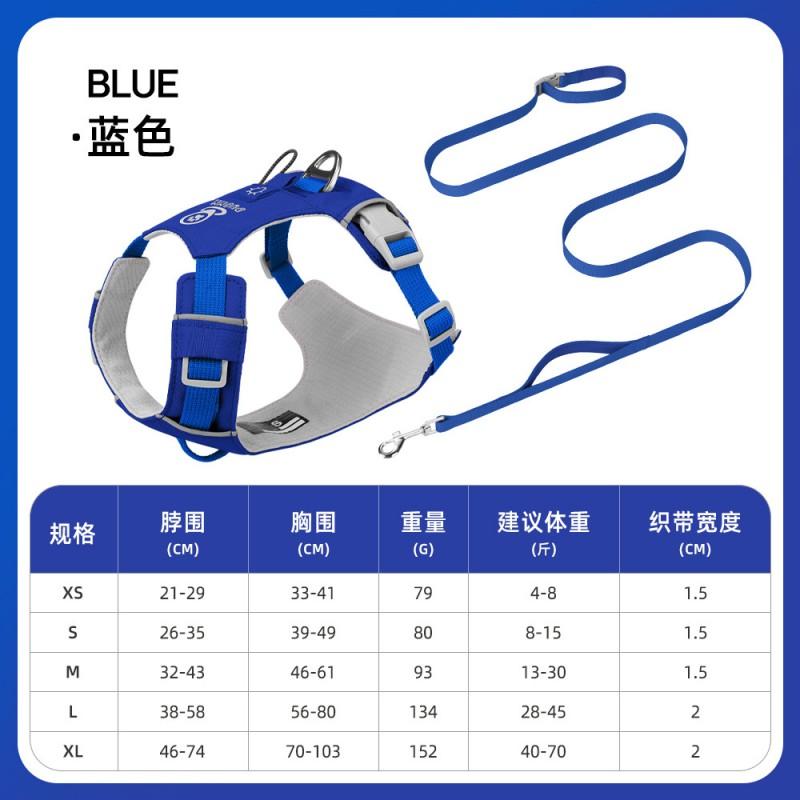 Lightweight Dog Harness With Reflective Stripes Waterproof Quick-Dry Nylon Adjustable Pocket GPS Tracker Outdoor Walking