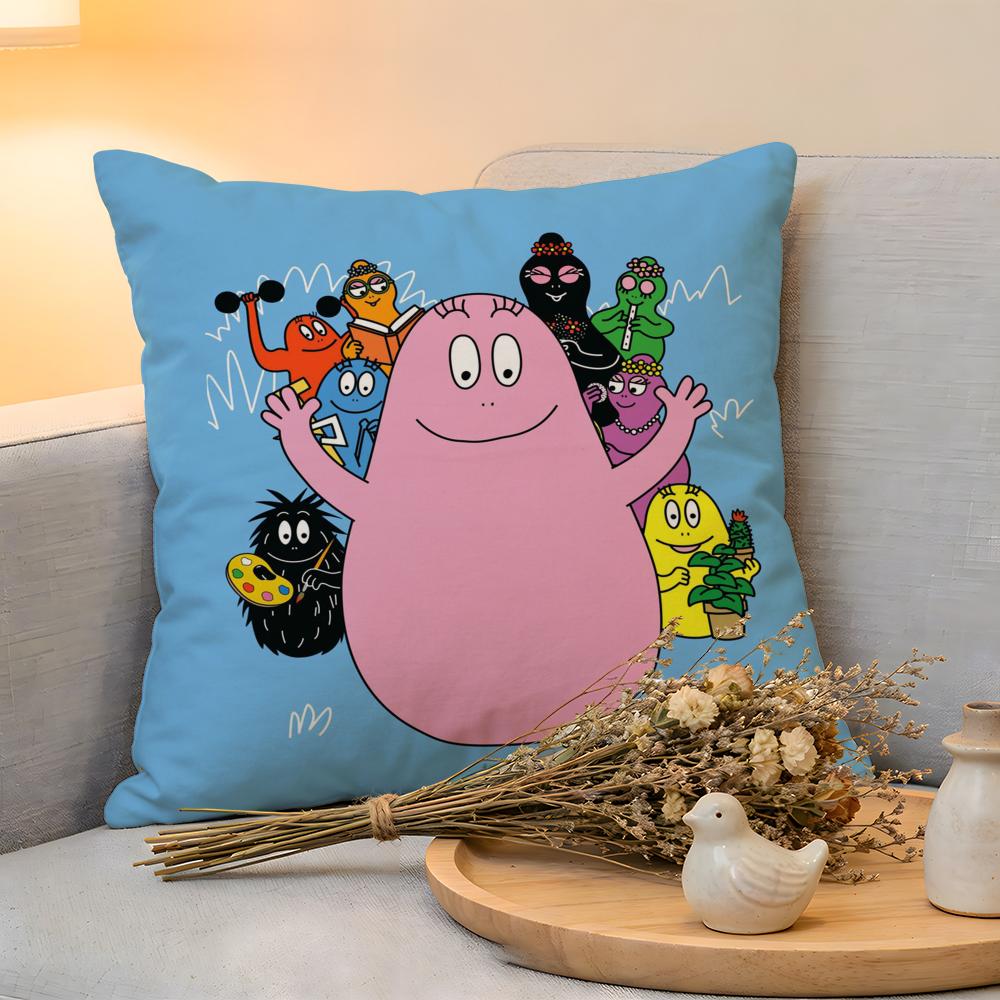 Cushion Cover  Linen  SkinFriendly Soft Decorative Case For Sofa Home Decor Cartoon Cute BBarbapapas Pillow Cover
