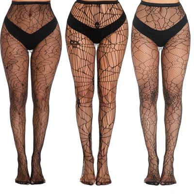 Plus Size Skull Mesh Halloween Stockings & Pants Set - Women's Cosplay