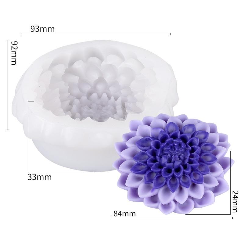 Flower Candle Silicone Mold DIY Realistic Blooming Lotus Rose Beautiful Silicone Mold Warm Home Decoration