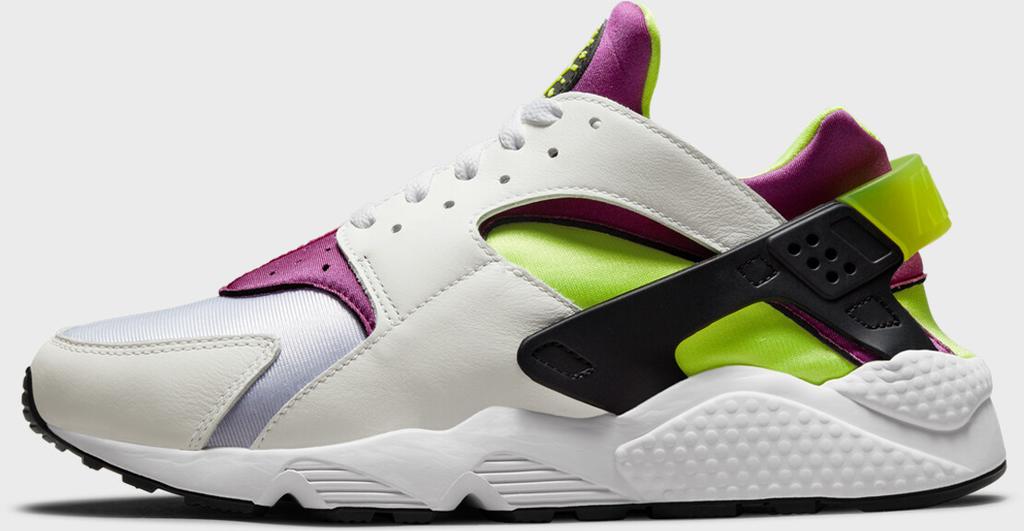 Кроссовки Nike Air Huarache белый/пурпурный/черный/неоновый желтый