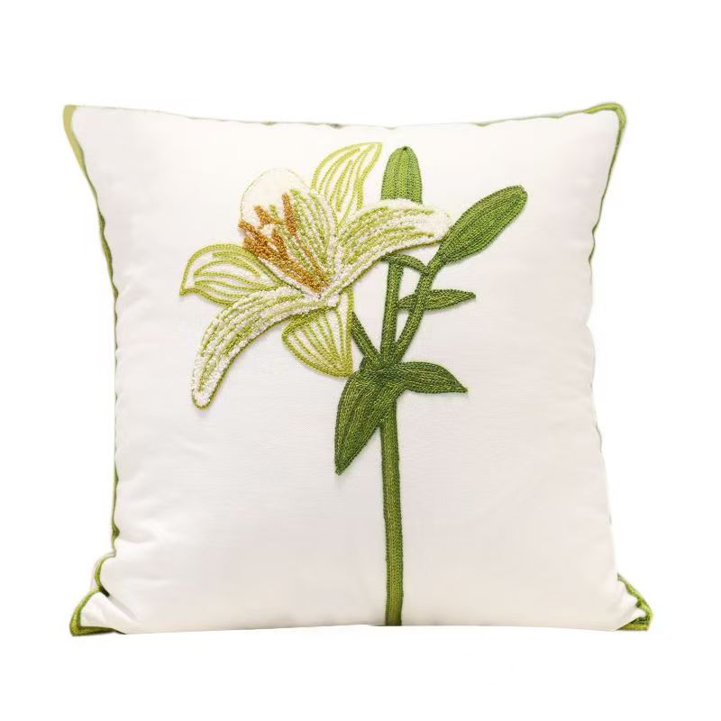 45X45Cm Cute Throw Embroided Pillow Cover Light Luxury Nordic Flower Sofa Cushion Waist Cover Home Decorative Pillowcase