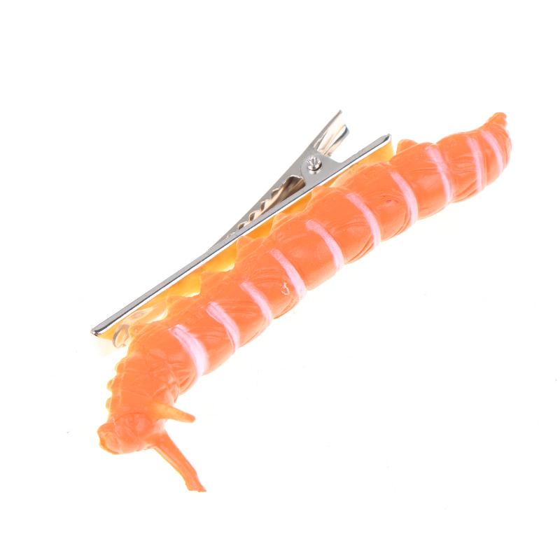 6/12Pcs Simulation Spooky Caterpillars Hair Clip Funny Creative 3D Crawl Insect Duckbill Clip Hairpin Prank Party Hair Accessory