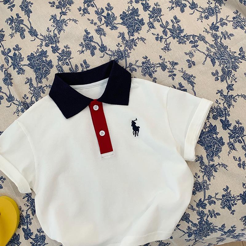 

Мужская мультяшная белая рубашка поло - Летний топ с коротким рукавом и отложным воротником для стильного вида, Идеально подходит для выпускных фотографий 100 cm