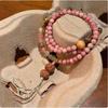 Waxy Fragrance Literary Small Fresh Red Pattern Chalcedony Stone Bracelet Versatile Girl Zen Ancient Style Bracelet