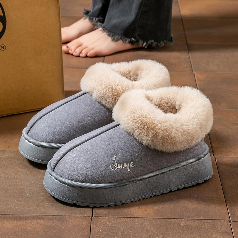 Taschenabsatz Samt Baumwollpantoffeln Winter High-Top Koreanische Version Samt Schneestiefel Thermische Baumwollpantoffeln