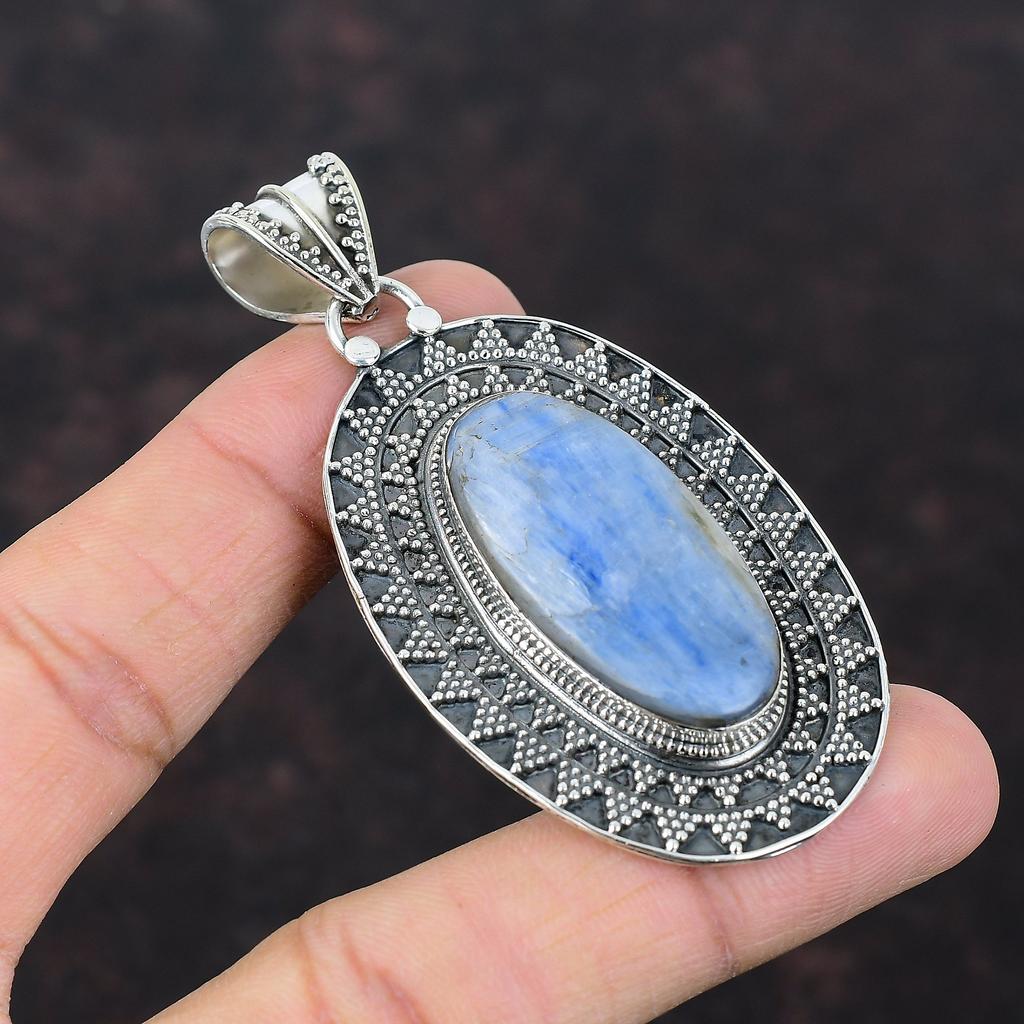 Kyanite Pendant 925 Sterling Silver Pendant Original Gemstone Jewelry Unique Pendant Gift For Her Handmade Kyanite Jewelry Vintage Pendants