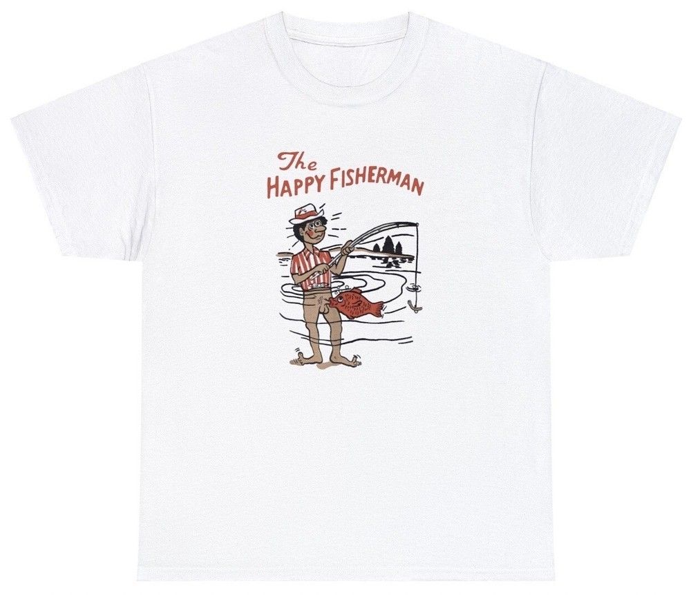 The Happy Fisherman T-Shirt Funny Inappropriate Fish Sex Joke Meme Gag Gift Tee