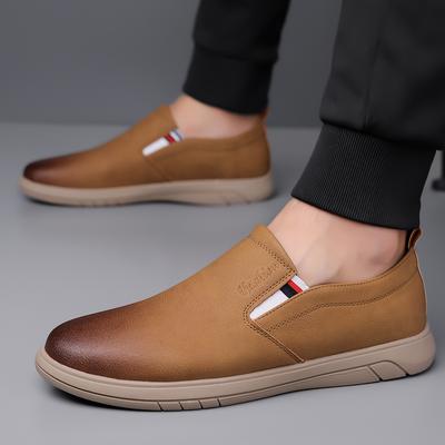 Mode Heißverkaufende Bequeme Slipper mit Weicher Sohle Parkspaziergang Herren Freizeitschuhe Täglicher Arbeitsweg Leder Fahrschuhe für Herren