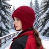 Warm Hat for Outdoors Knitted with Ear Flaps, Unisex Winter Beanies, Thickened Beanies Men And Women Stretchy Windproof Skiing Cycling