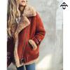 Women's Deerskin Motorcycle Jacket with Lamb Wool and Cotton Fur