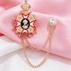 Gold Crown Metal Breast Pins with Dotted Paint and Tassels for Elegant Medal Accessory