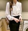 [SYitong] JFashion Bow Tie Blouse, Fresh and Flowy Blouse with Ribbon, Long Sleeved, Stylish, Office Casual Chiffon Blouse, Spring Clothing, Ribbon Bl