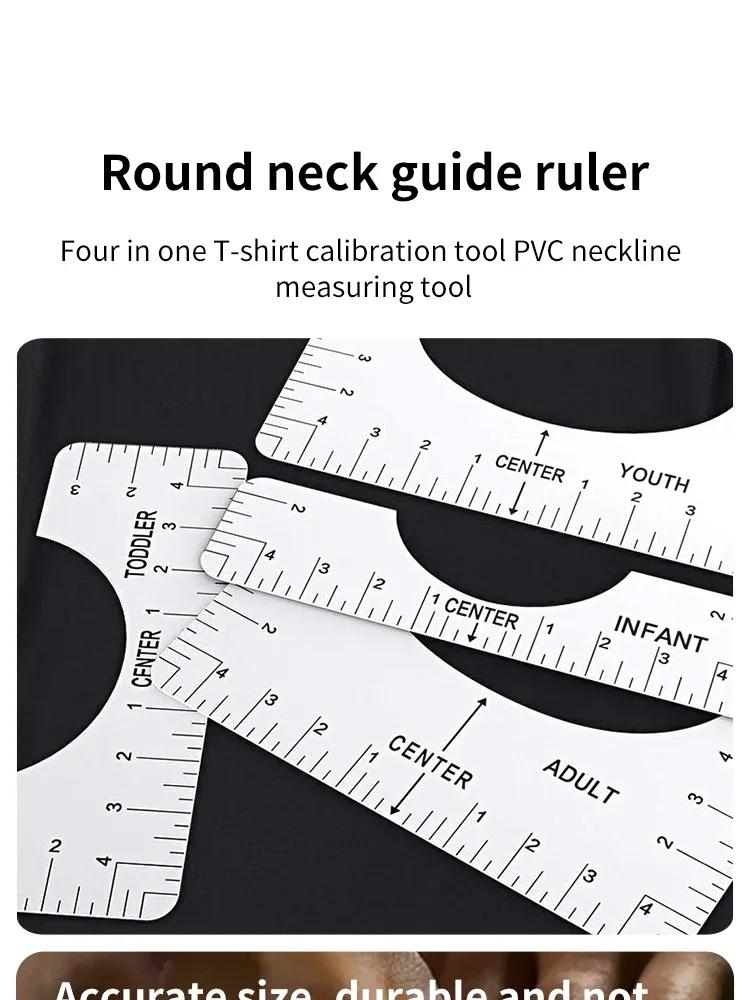 Transparente Acryl-T-Shirt-Ausrichtungsschablone, Kleidungsgrafik-Schablone, Vorder- und Rückseitenmessung, Nähführungs-Werkzeuge, 4 Stück