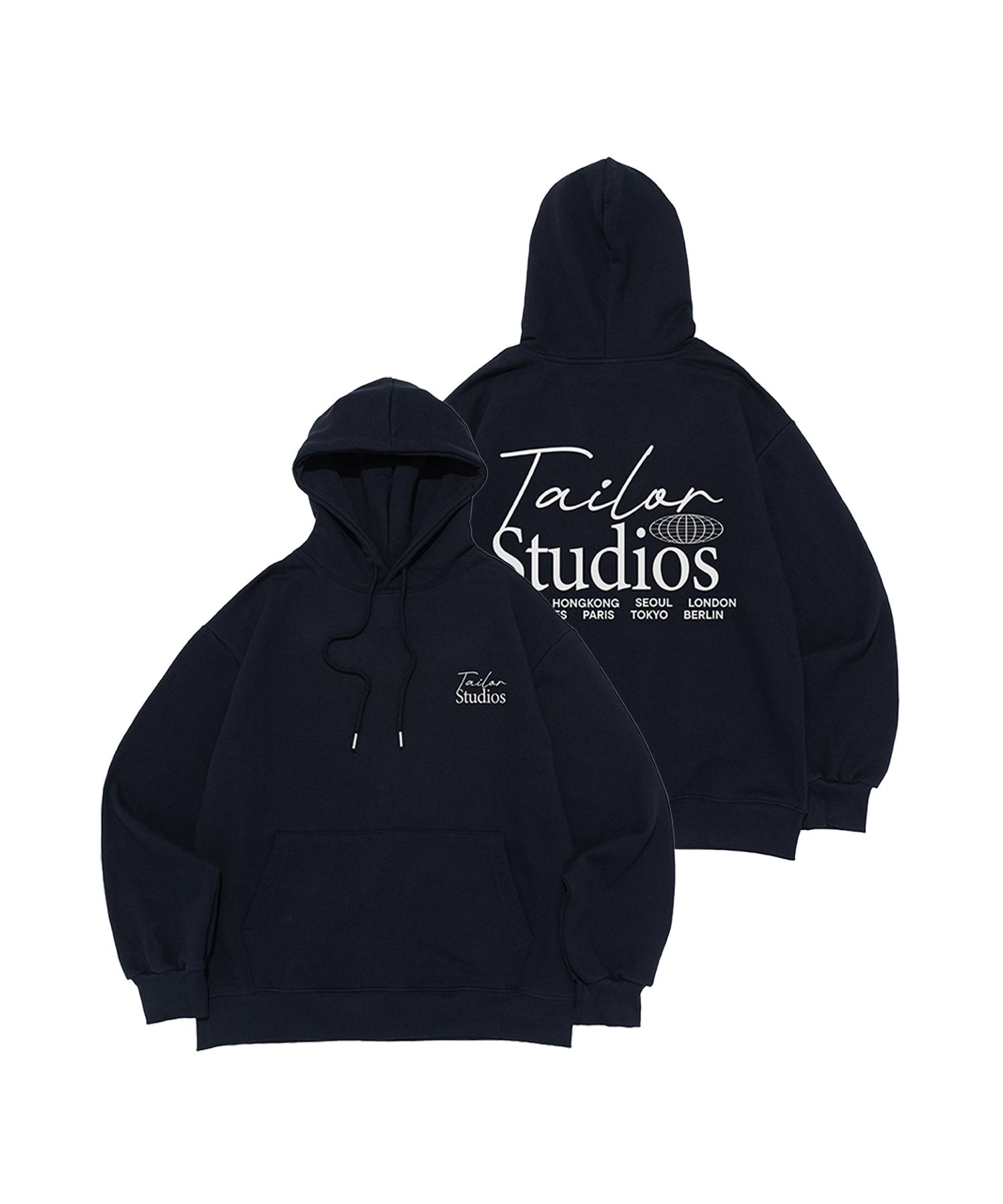 Taylor Studio World City Backpoint Hoodie (Navy) Navy/Fleece-Lined L