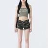 Women's Low Waist Camouflage Frayed Denim Shorts - Summer Retro Style, Petite Fit, Tight and Versatile Hot Pants