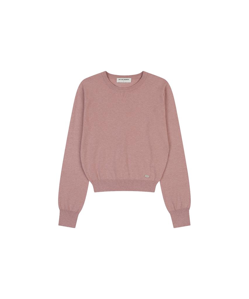 NOWANDTOMORROW W Crop Pullover Sweater [Pink]